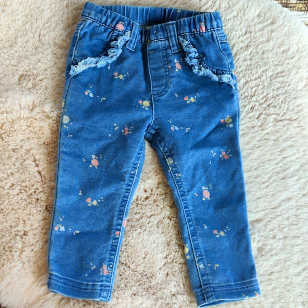 Cat & Jack Baby Distressed Jeans with Floral Print